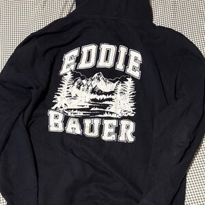 Eddie Bauer Navy Hoodie with White Graphic